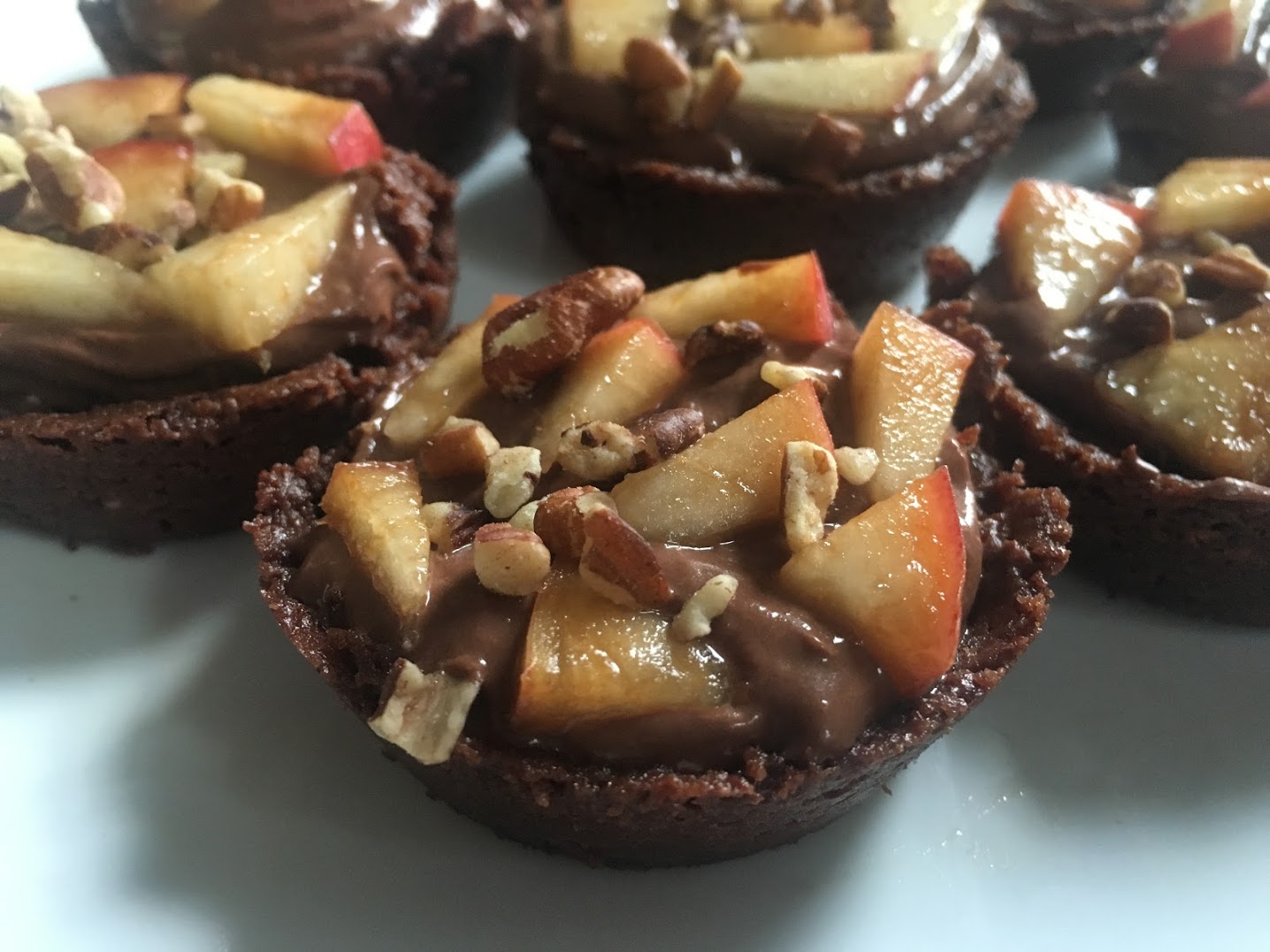 Chocolate, Peach, and Pecan Tarts
