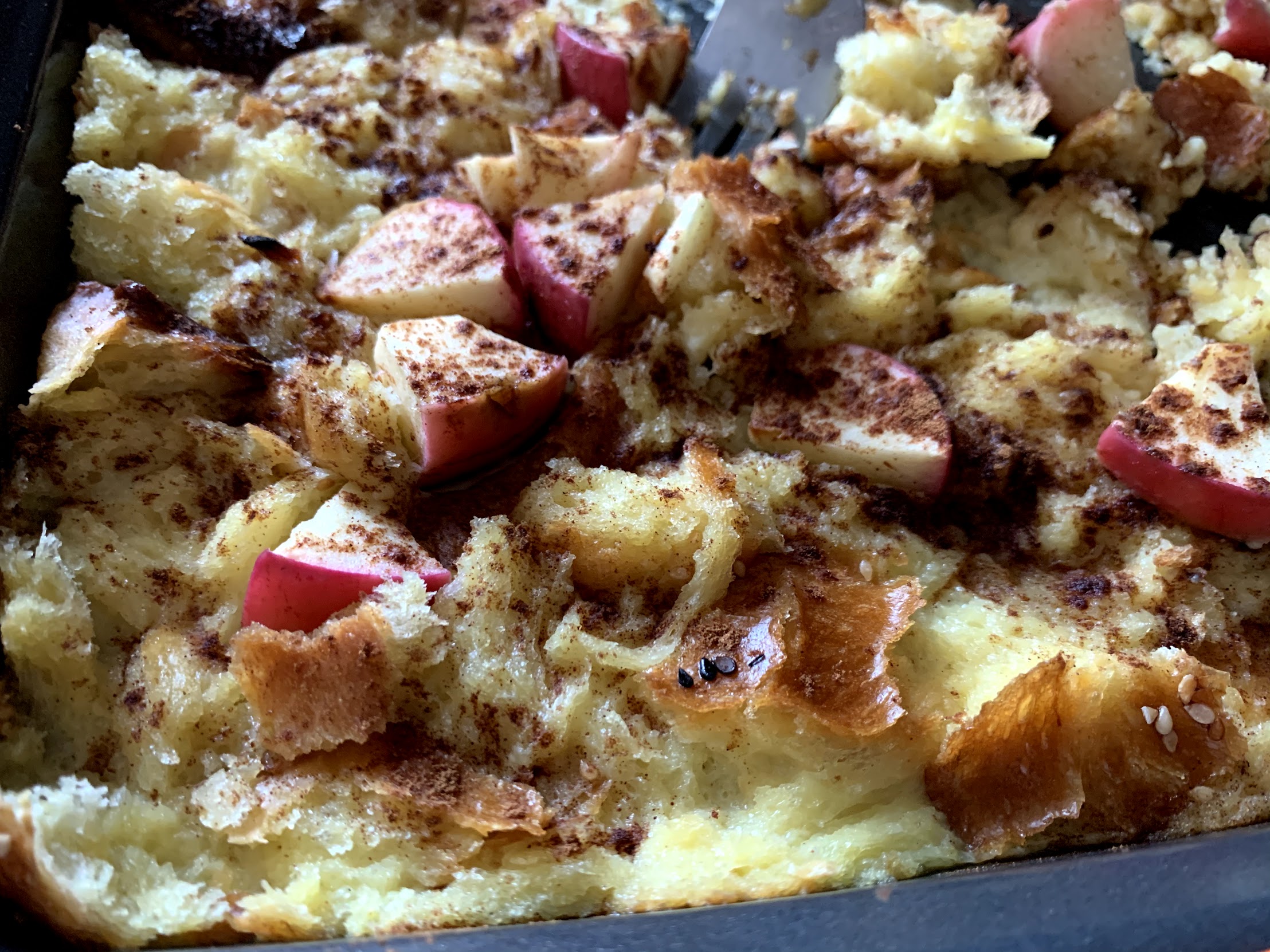 Challah Bread Pudding with Apples and Honey
