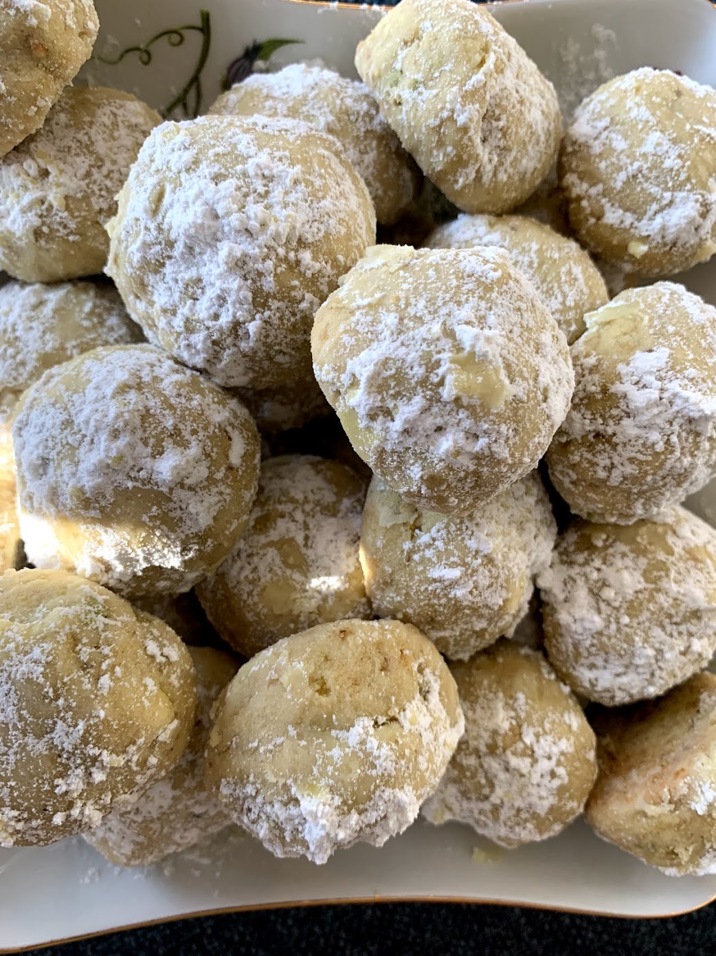 Pistachio Walnut Snowballs