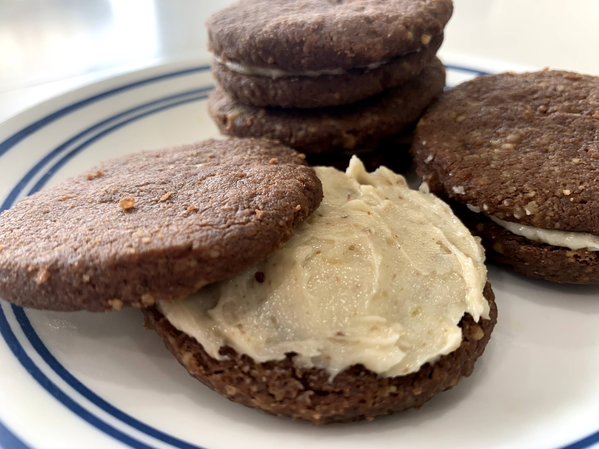 Chocolate Walnut Sandwich Cookies